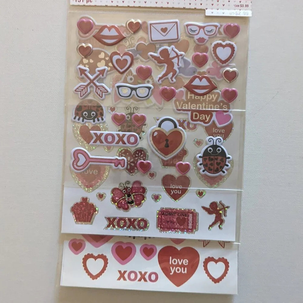 NWT Lot 9 Valentine Galentine Day Crafts Balloon Stickers Bundle Michael's Party